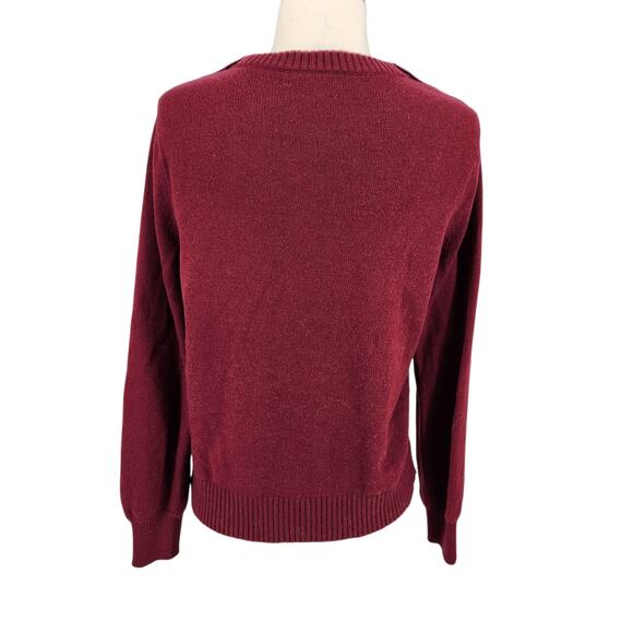 J. Crew Lambswool Blend Shoulder Rhinestone Button Sweater Size Medium - Picture 4 of 9